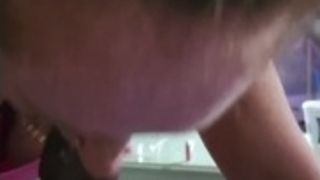 Cuckold ginger-haired Gives big black cock humid inhale Job