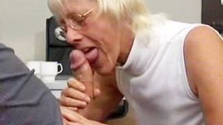 Grandmother Takes good-sized schlong In Office