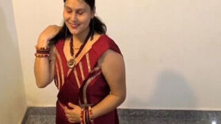 Zabardast Chudai unceasing crimson Saree twenty one minute