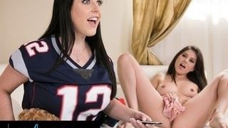 Mischievous honey Seeks Her Sports worshipper wife Angela Milky's Attention During Final Football Game