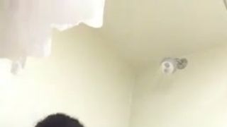 Check out my ex-wife taking a shower and flashing her big boobies