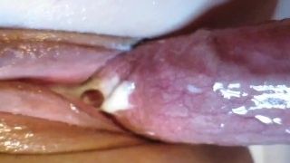 CREAMY ORGASM CLOSE-UP - Queen of Cream CUMS all over hard cock - multiple female orgasm pussy cream