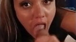 Sloppy Interracial Blowjob from a Hot White-Asian Mix Step Mom