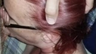 Hot amateur wife with glasses sucks my cock in homemade video part 2