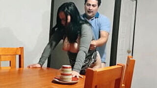 Romping the step-mother when she brings breakfast