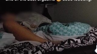 Milf gets really horny watching porn before bed. Has hard and longest orgasm.