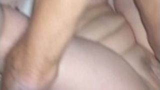 Slut wife fucked by panty wearing stranger in adult theater Creampie masturbation ending