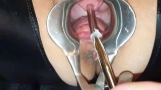 'Whore Slut Orgasma Celeste peehole sounding and speculum'